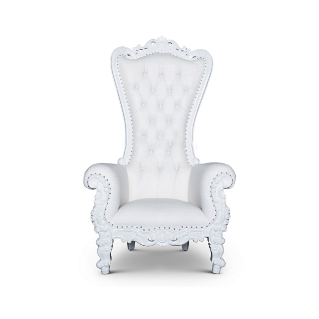 Throne Chair - Queen Chair White/White